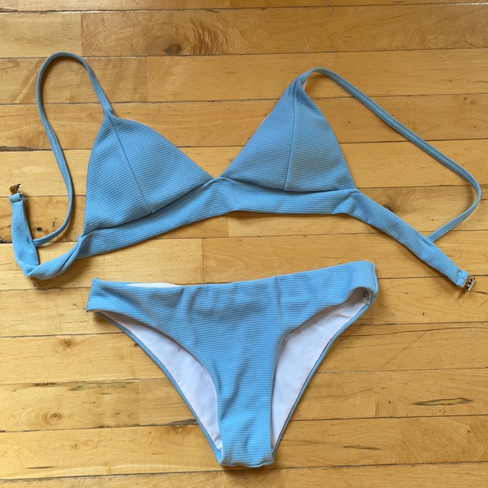 Light Blue Ribbed Bikini